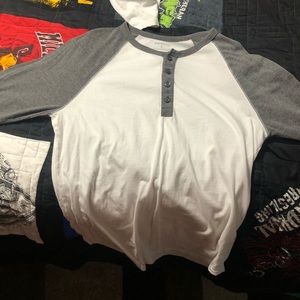 3/4 Grey and White shirt